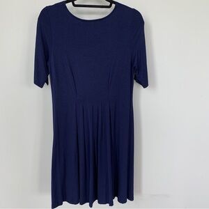 Ritva Falla Navy Blue Short Sleeve Dress Size M